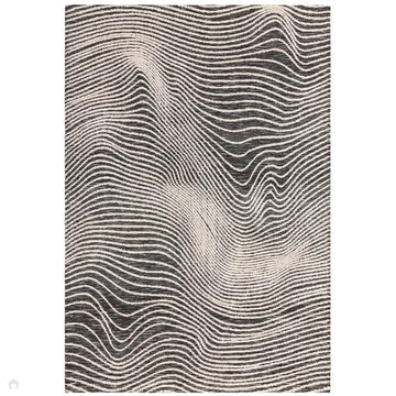 Mason Magnitude Modern Abstract Super Soft Carved Hi-Low Rib Textured Black/Cream Rug-Asiatic Carpets-Rug Love - The Most Loved Rug Store